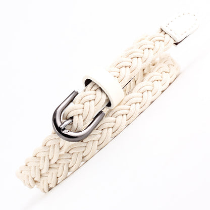 Retro Wax Rope Dress Woven Belt Dress Belt